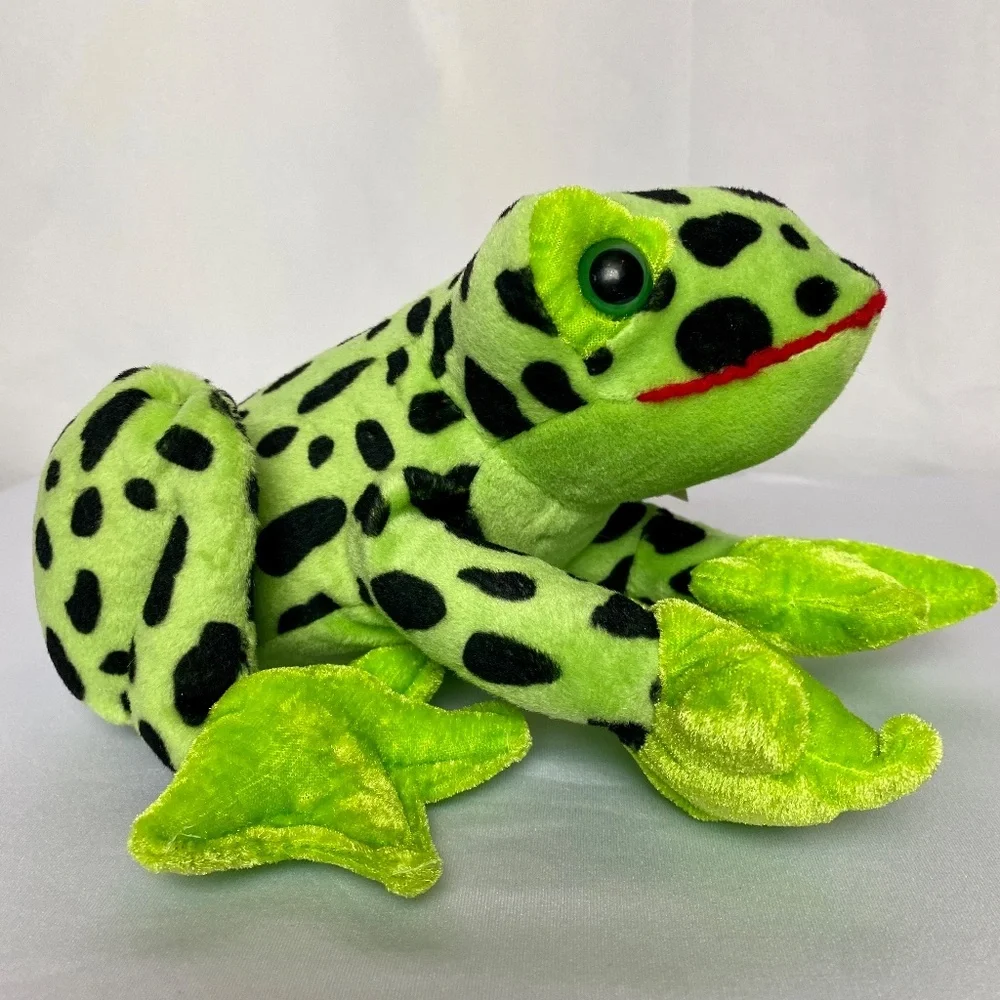NWT Pair of Cal plush Green | Yellow Cuddly Soft Plush Animal Spotted Frogs